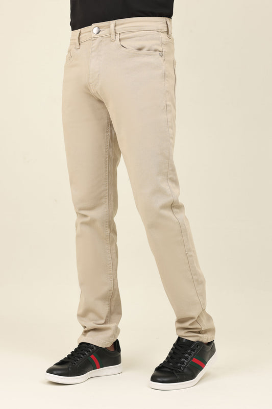 NARROW SLEEKFORM JEANS-BEIGE