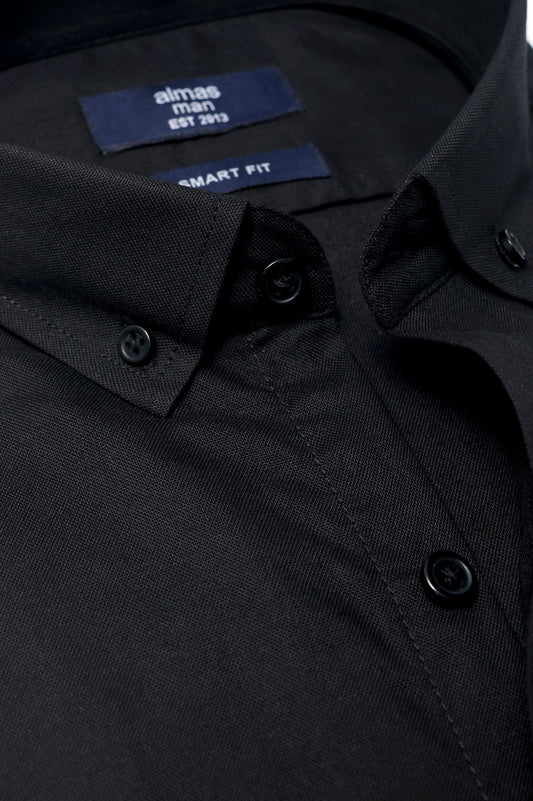 SIGNATURE OXFORD SMART SHIRT-BLACK