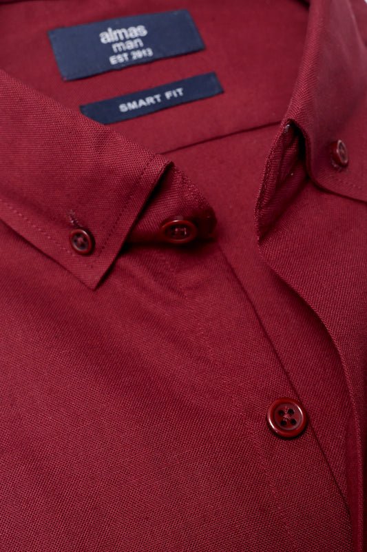 SIGNATURE OXFORD SMART SHIRT-BURGUNDY
