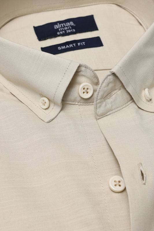 SIGNATURE OXFORD SMART SHIRT-BEIGE