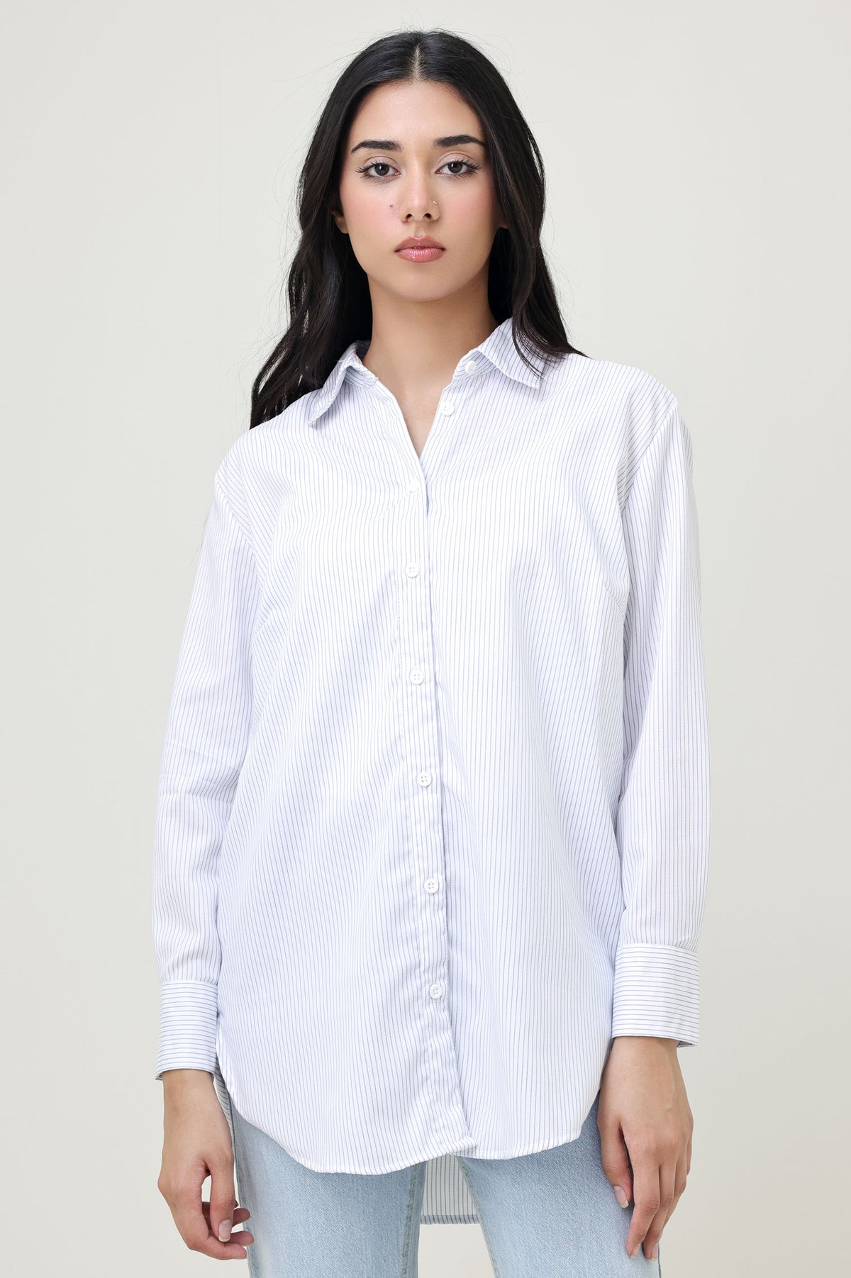 EVERYDAY PINSTRIPE SHIRT-OFFWHITE
