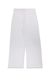 RAW-HEM HIGH-RISE WIDE JEANS-WHITE