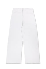 RAW-HEM HIGH-RISE WIDE JEANS-WHITE