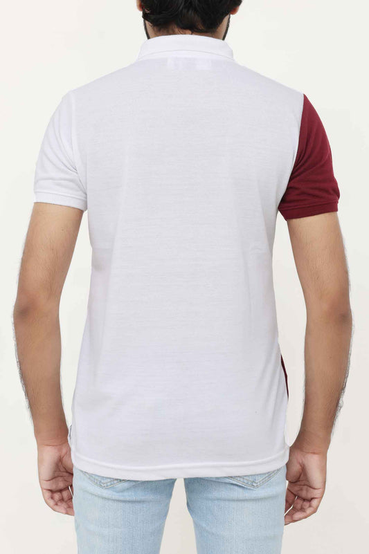 POLO T-SHIRT-MAR/NAV/WHT
