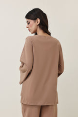 CLOUD CUT SHOULDER TOP-MOCCA