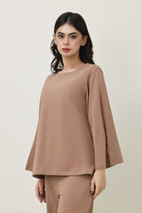 CLOUD CUT SHOULDER TOP-MOCCA