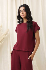 ROLLFRAME TEE-BURGUNDY