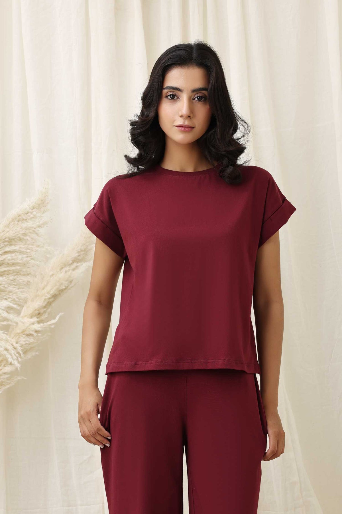 ROLLFRAME TEE-BURGUNDY