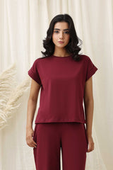ROLLFRAME TEE-BURGUNDY