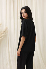 COFFEE LAYBACK TEE-BLACK