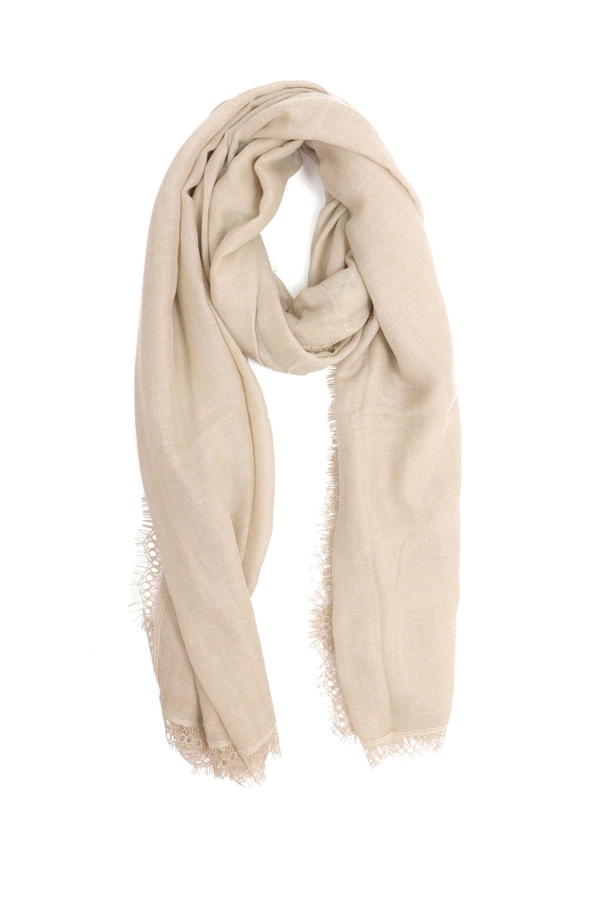 LACE SOPHISTICATED SCARF-BEIGE