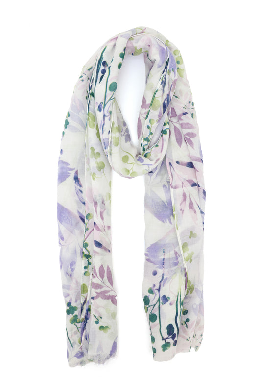PETALSONG PRINT SCARF-L-PURPLE
