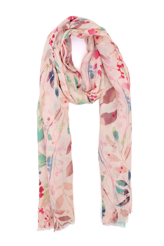 PETALSONG PRINT SCARF-PINK