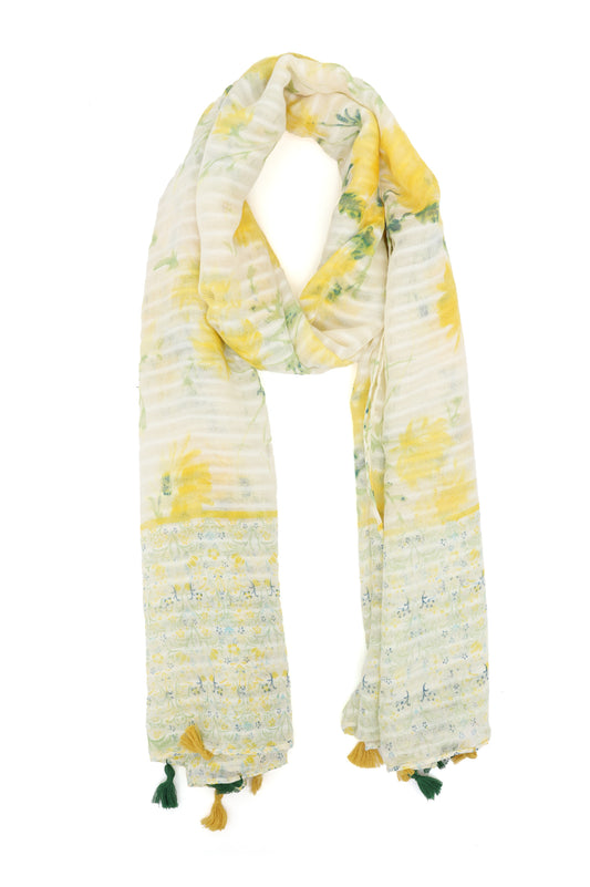 FLORANOVA BLOOM SCARF-YELLOW