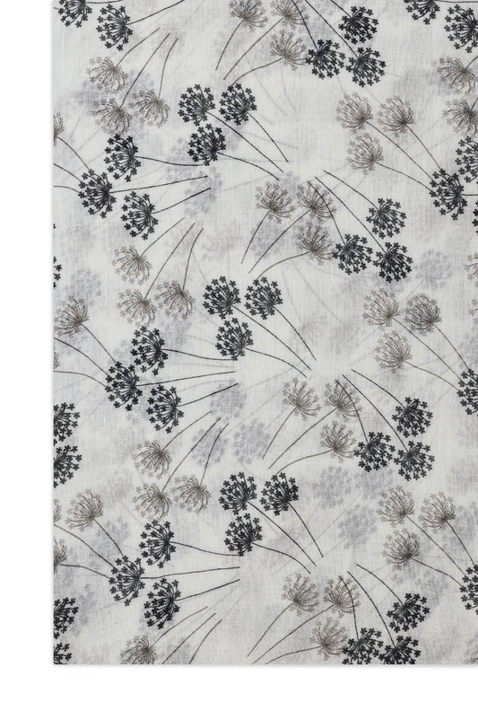 BLOSSARIA TASSELED SHEER SCARF-GREY