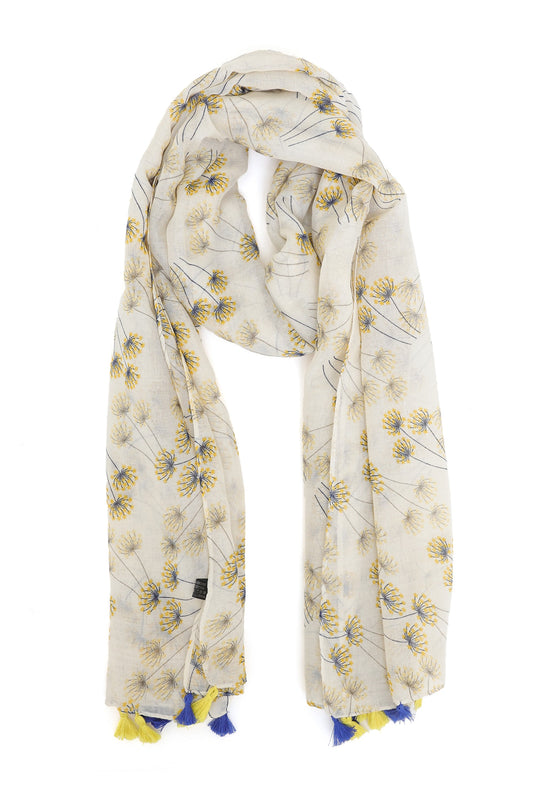 BLOSSOM WHIM SCARF-OLIVE-BEIGE