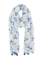BLOSSARIA TASSELED SHEER SCARF-