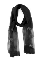 LUMIÉRE BLOOM SCARF-WHT-BLACK