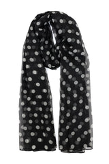 LUNASPOT SHEER SCARF-BLACK