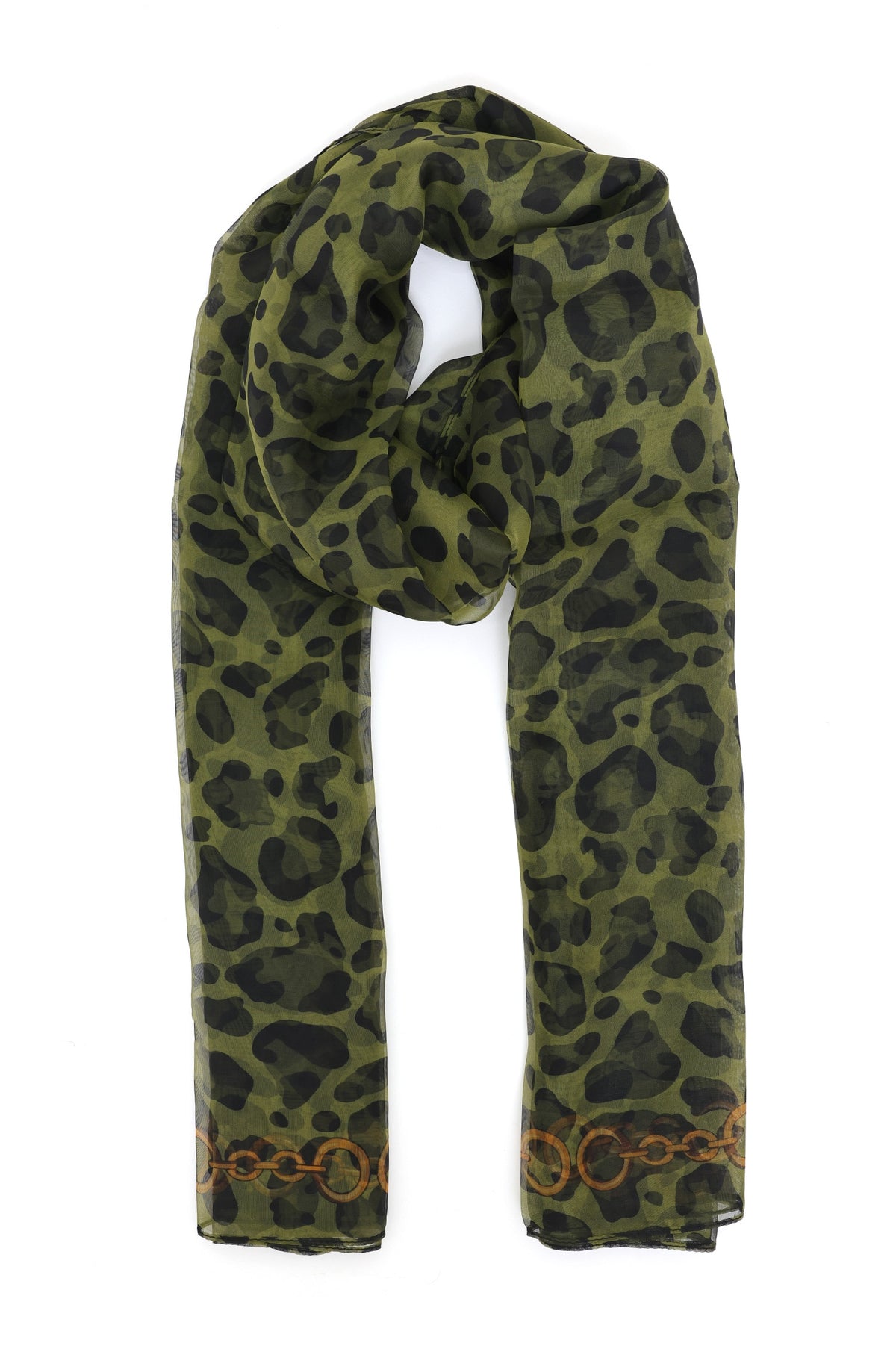 WILDCHAIN SHEER LEOPARD SCARF