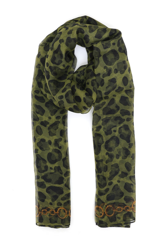 WILDCHAIN SHEER LEOPARD SCARF