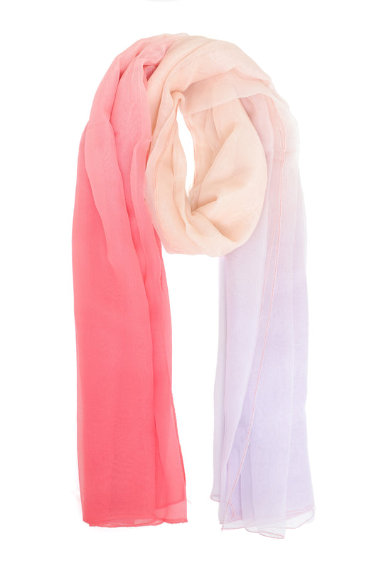 CASCADE MIST CHIFFON SCARF-L-PINK