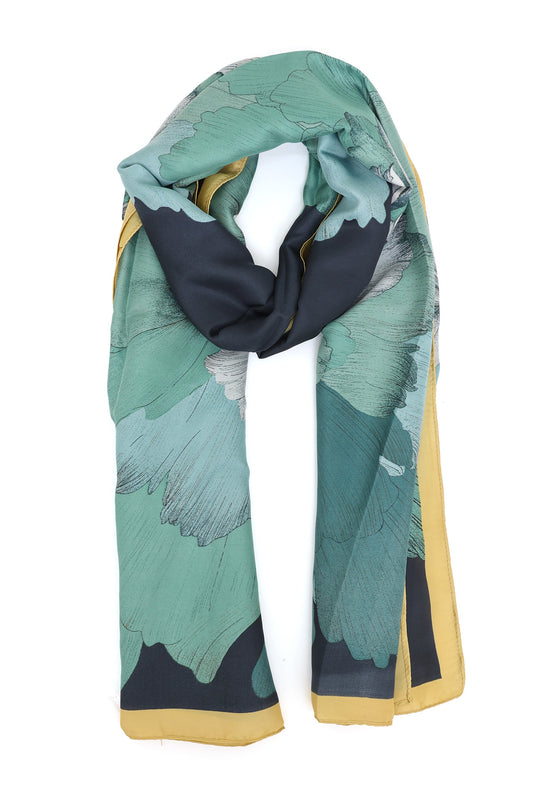 LUCENTBLOOM CHIFFON SCARF-BLUE