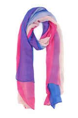 LUMIGRAD SHEER CHIFFON SCARF-PINK/BL