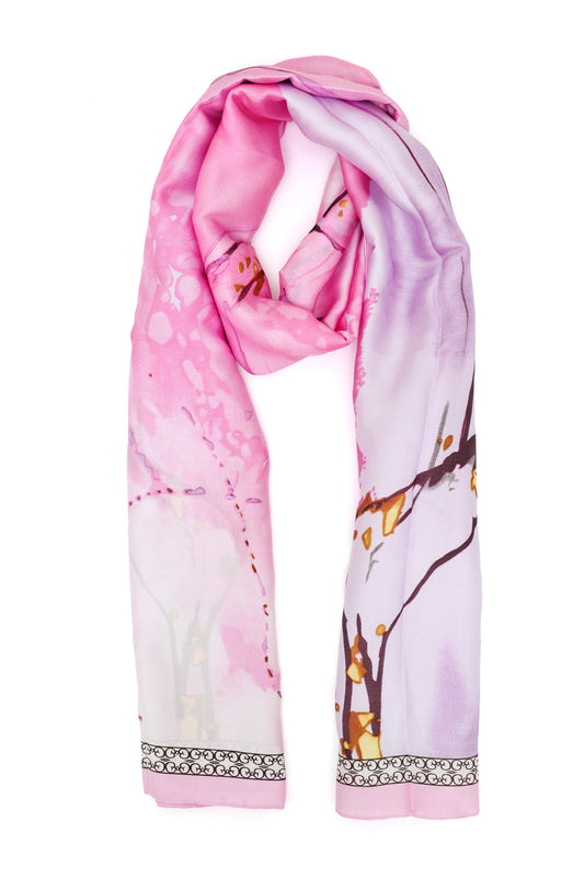 FIRELEAF FLORAL SCARF-PINK