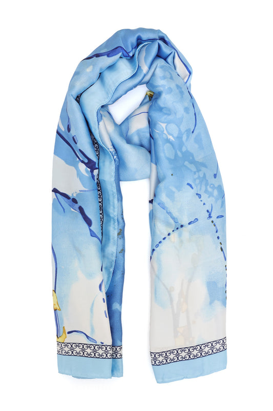 CLOUDCRAFT ARTISTIC SCARF-BLUE