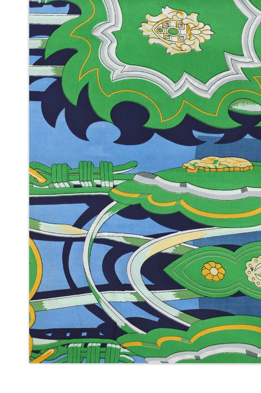 ROYAL PARADE SILK SCARF-BLUE