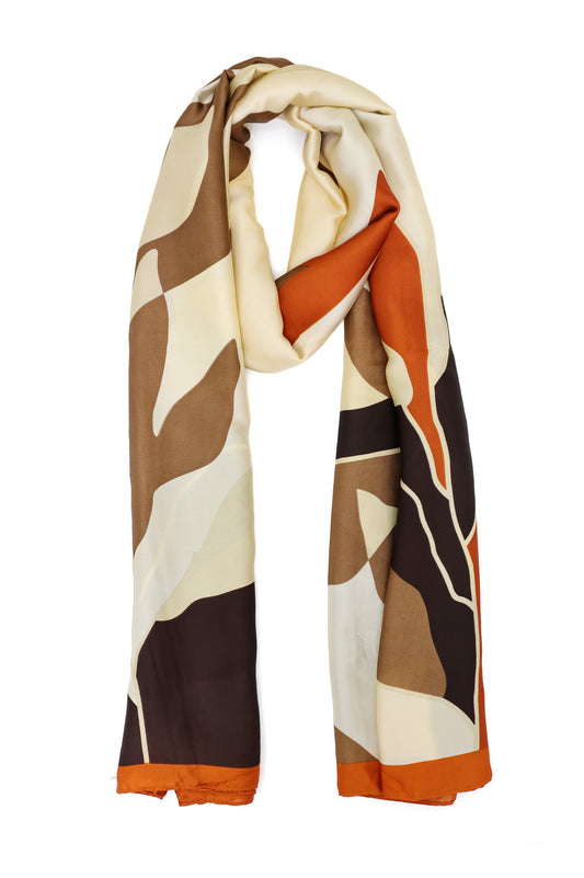 SANDSTONE OVERLAY SCARF-BROWN