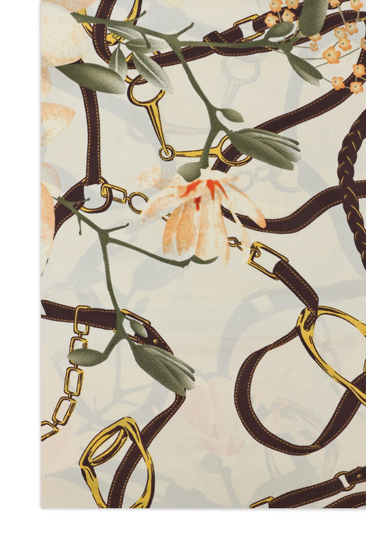 ECHOFORM LINE SCARF-BEIGE-BLUE