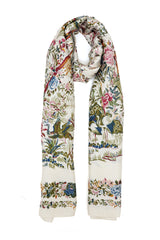 VICTORIA GARDEN SCROLL SCARF-MAROON