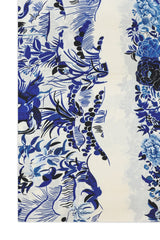 VICTORIA GARDEN SCROLL SCARF-BLUE