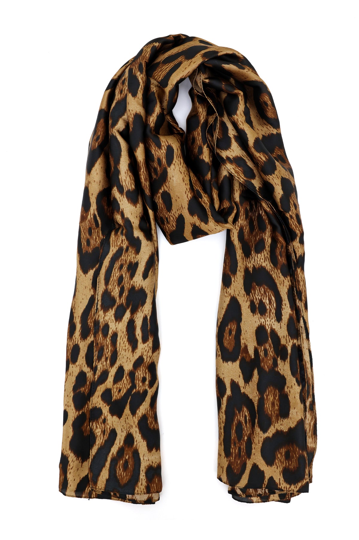 COUTURE HUNT LEOPARD SCARF-BROWN