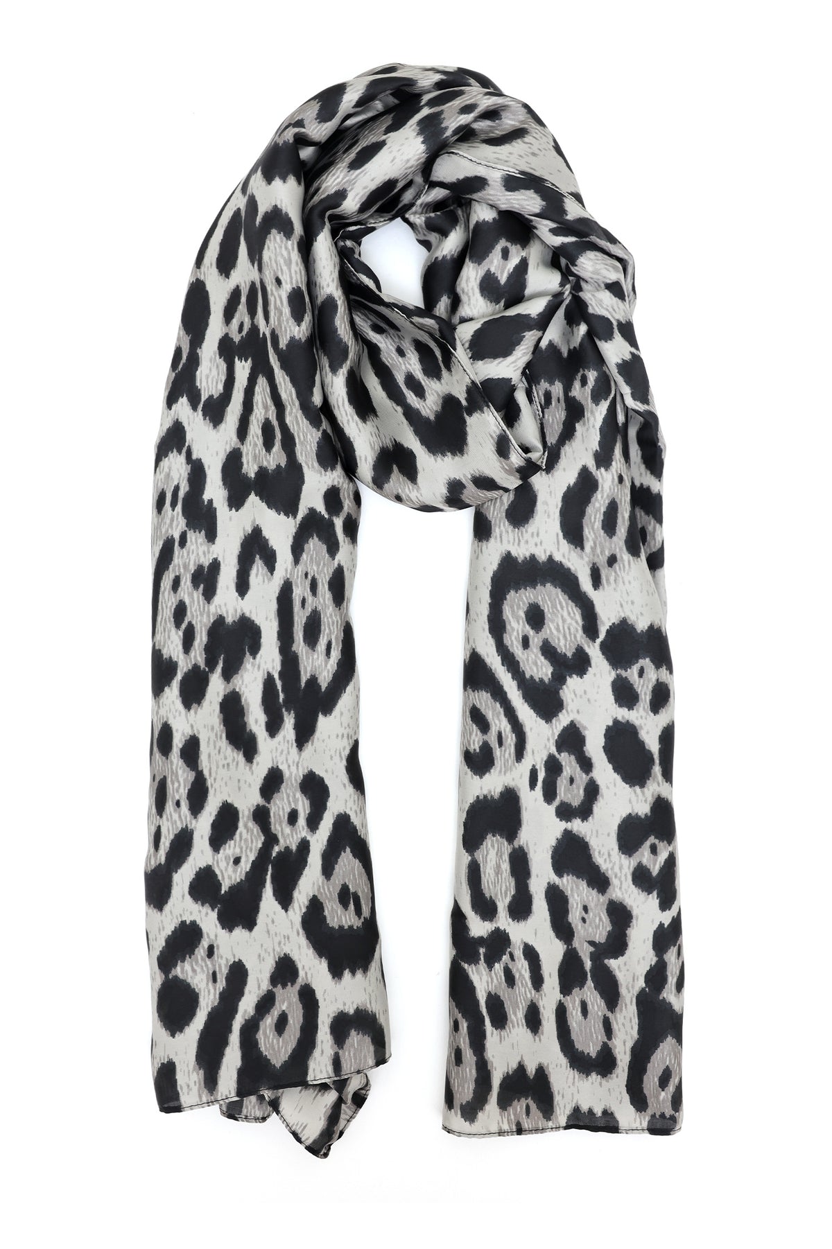 COUTURE HUNT LEOPARD SCARF-WHITE