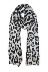 COUTURE HUNT LEOPARD SCARF-WHITE