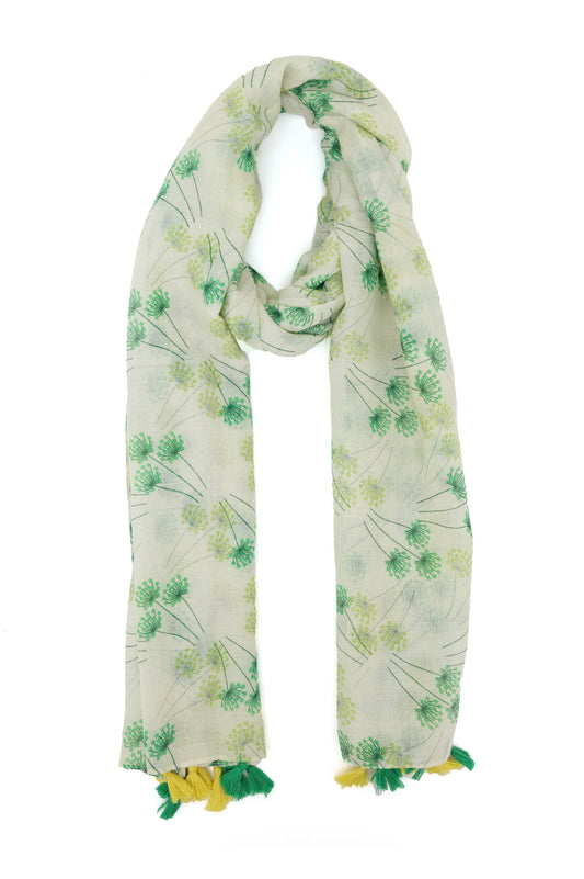 BOTANIC TRACE SCARF-LT-GREEN