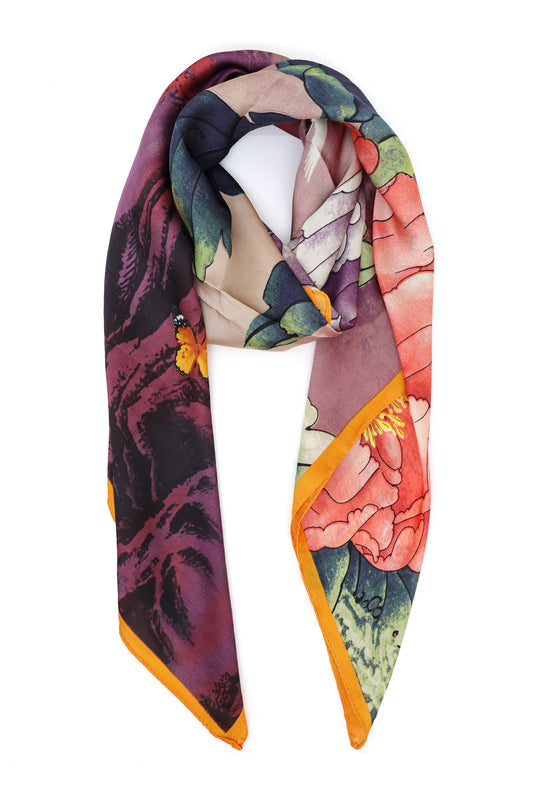 FLORALINE CONTRAST SCARF