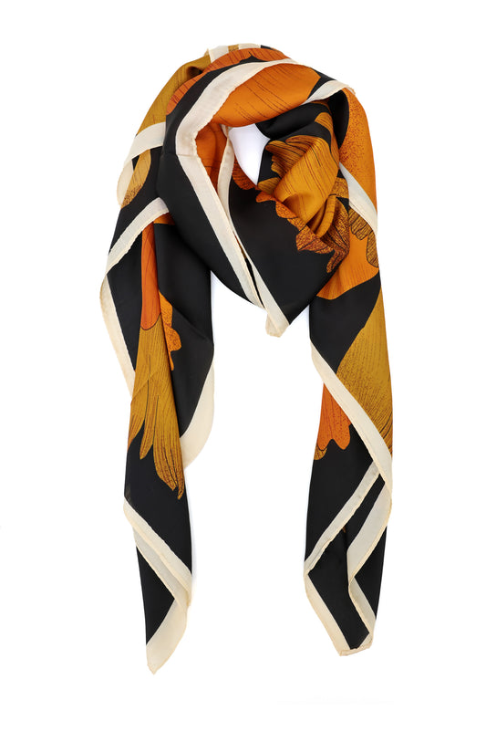 PETALBIND FOLD SCARF-MUSTARD