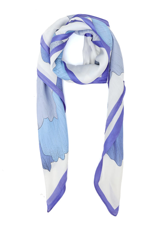 ARTBLOOM PRINTED SCARF-BLUE