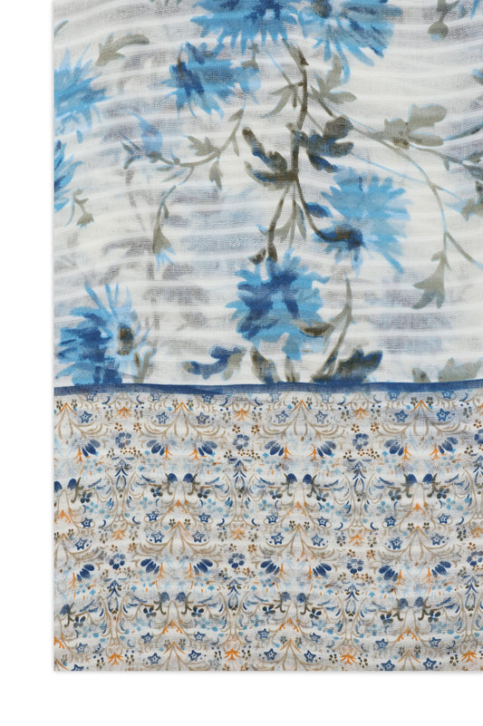FLORANOVA BLOOM SCARF-BLUE