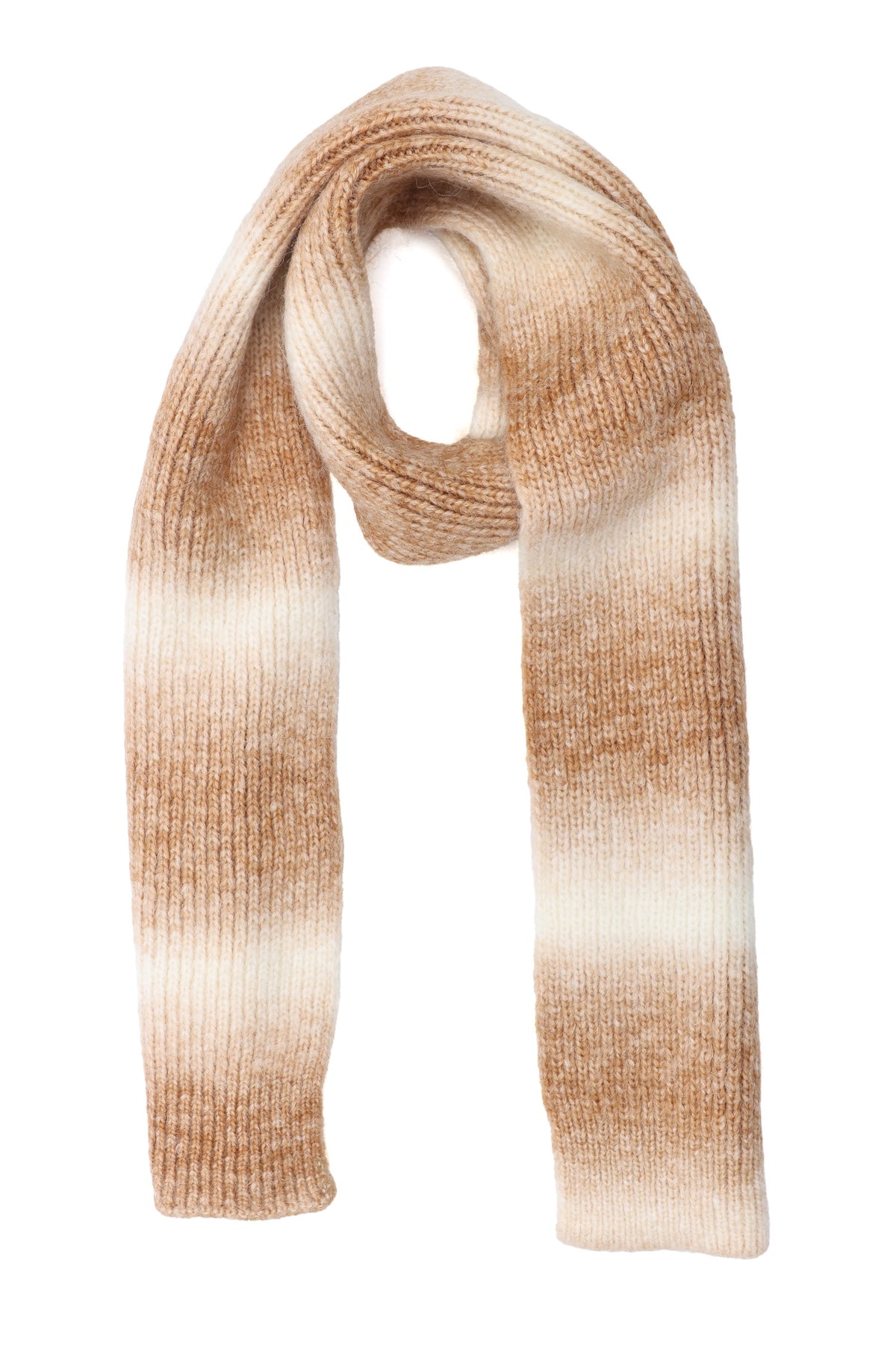 SOFT BLEND KNIT SCARF-BROWN