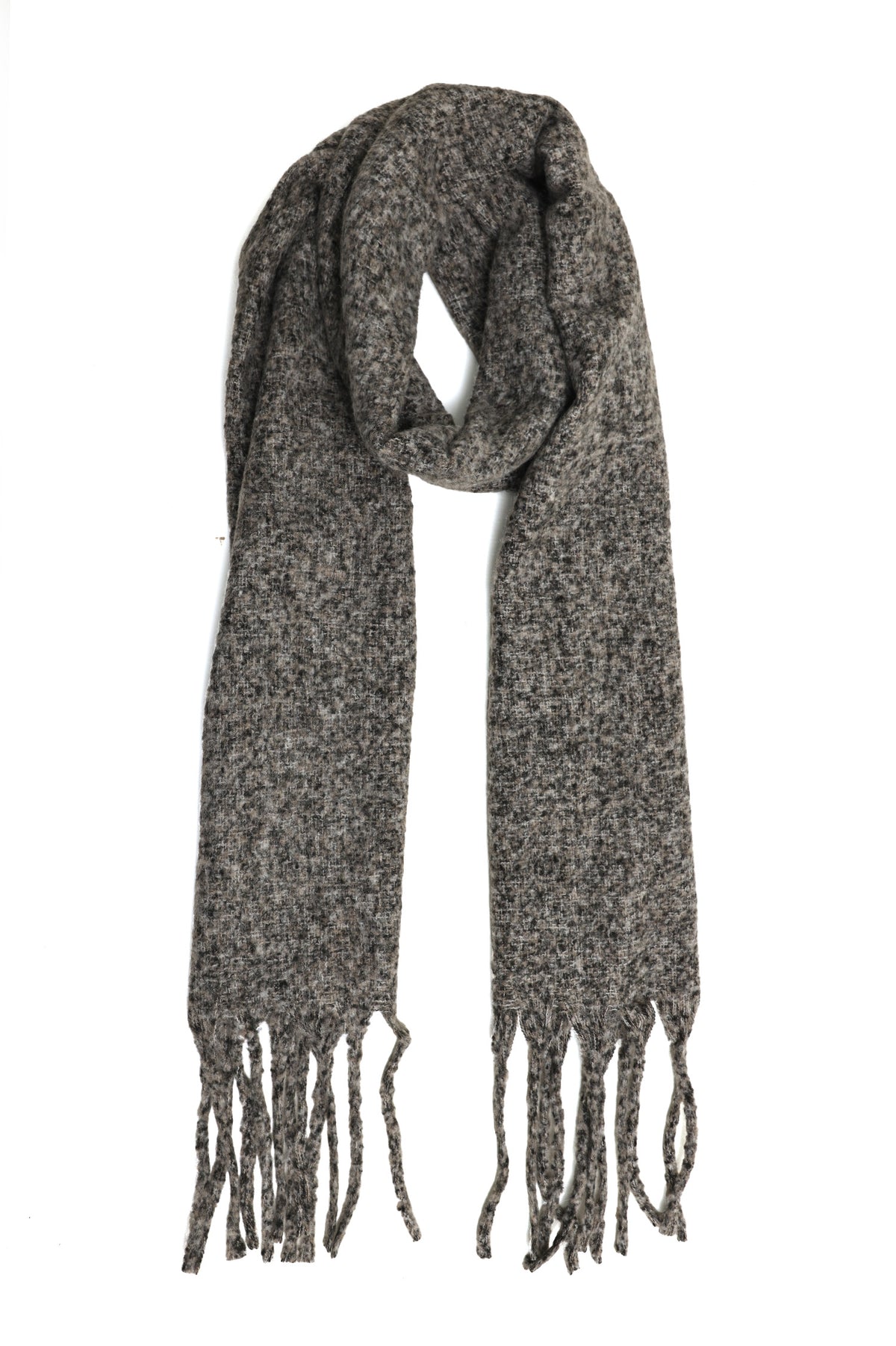 SHADOW WOOLEN SCARF-BROWN