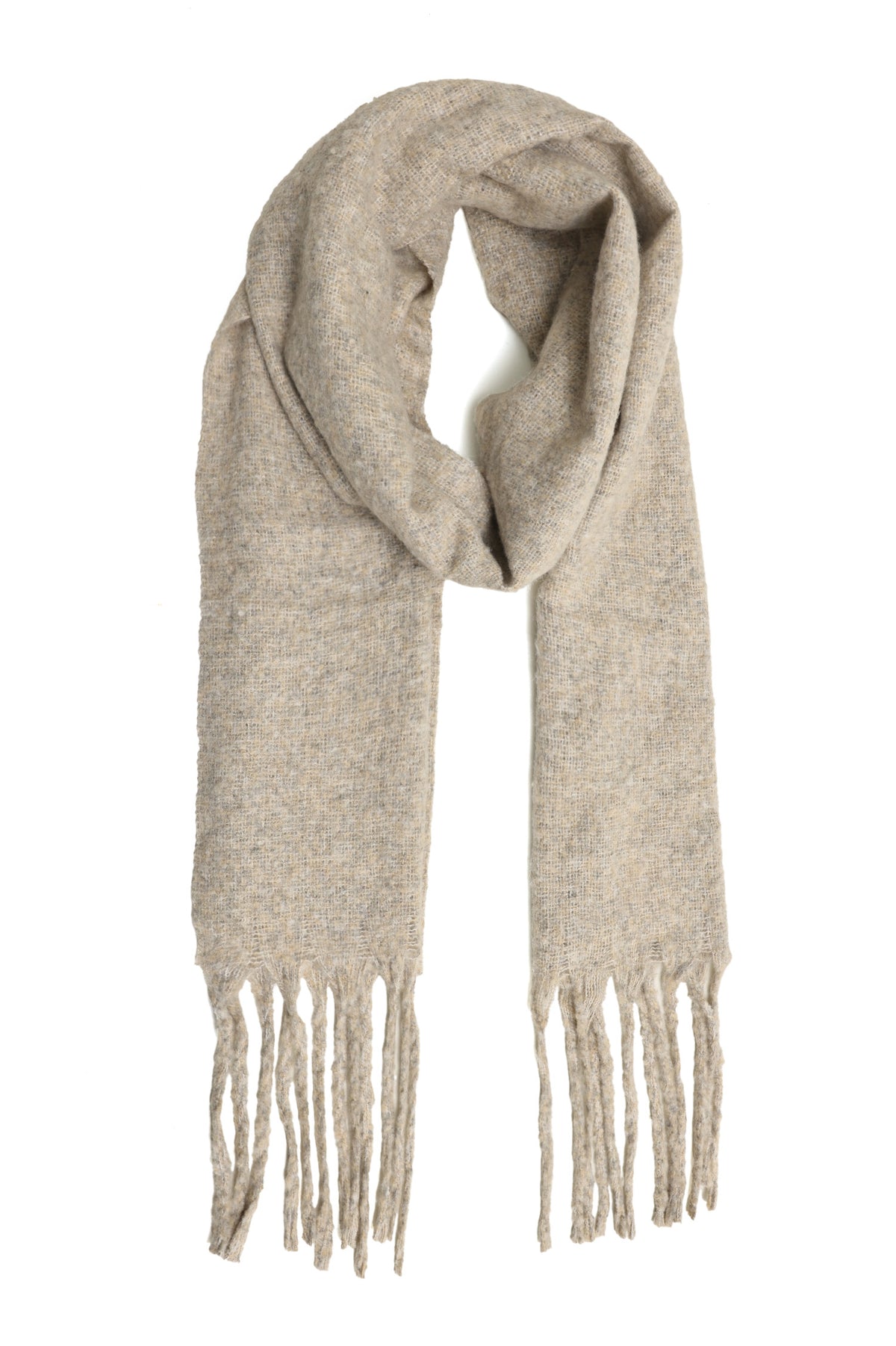 SHADOW WOOLEN SCARF-BEIGE
