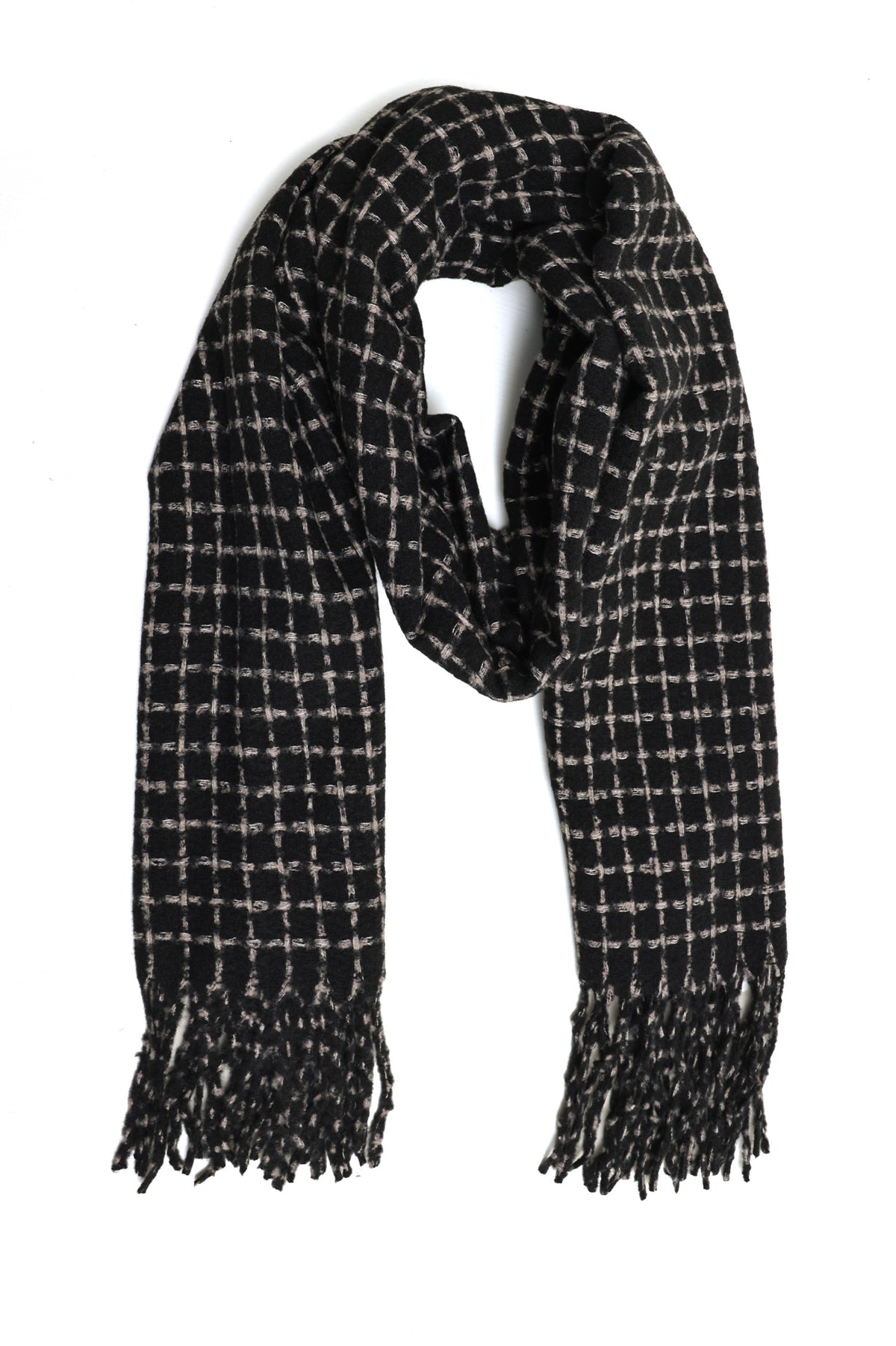 SQUAREWEAVE CLASSIC SCARF-BLACK