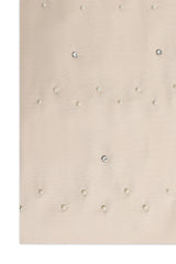 SILKEN CRYSTAL STUD SCARF-BEIGE