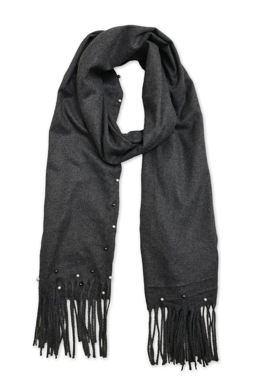 CRYSTAL DOTS SCARF-CHARCOAL