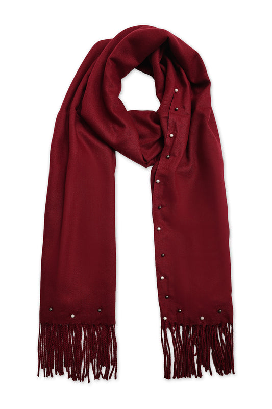 CRYSTAL DOTS SCARF-MAROON